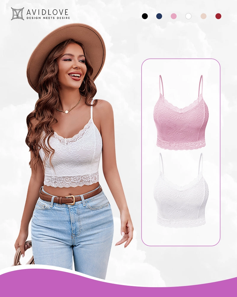 2 Pack Lace Spaghetti Strap Tank Top