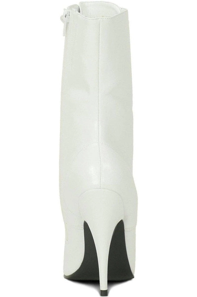 6375-Granny Mid Calf Ankle Boot | Faux Leather