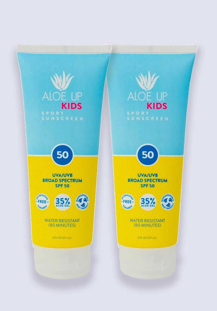 Aloe Up Sport Kids Sun Lotion SPF 50 180ml - 2 Pack Saver