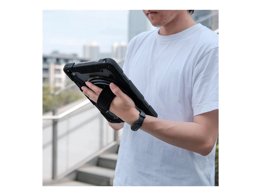 Armor-X - Back cover for tablet - rugged - 3 layers, shockproof, with hand strap and kick-stand - polycarbonate, silicone - for NBN-IPAD-M6