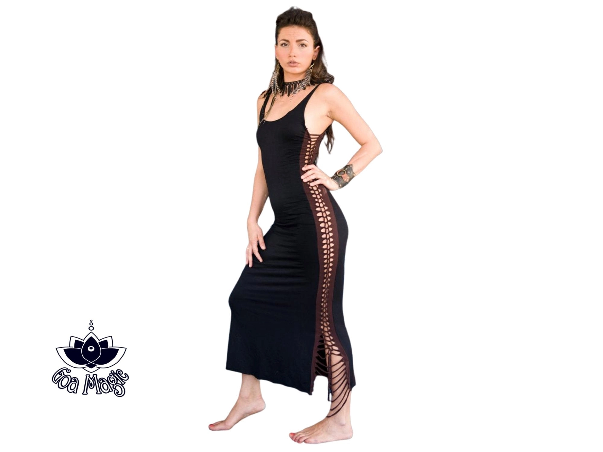 Black Maxi Dress, Long Boho Dress