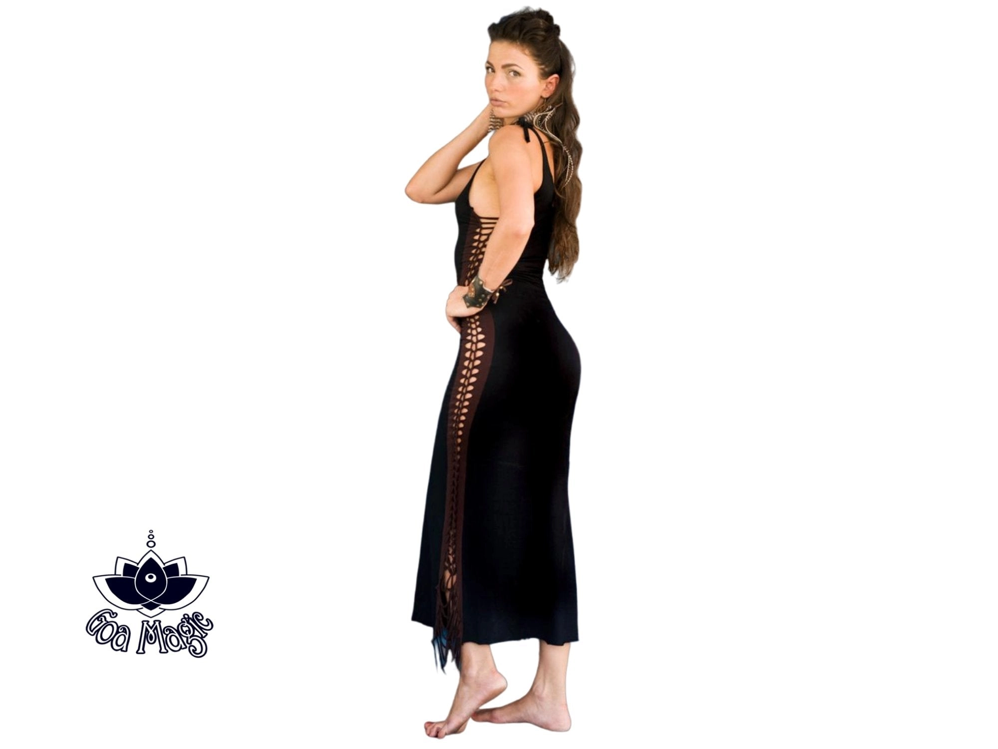 Black Maxi Dress, Long Boho Dress