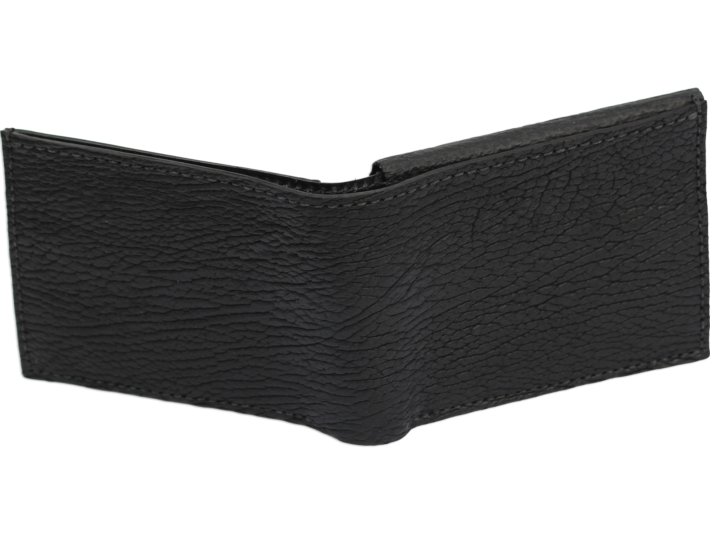 Black Shark Luxury Designer Exotic Bifold Wallet With Flip Up ID Window