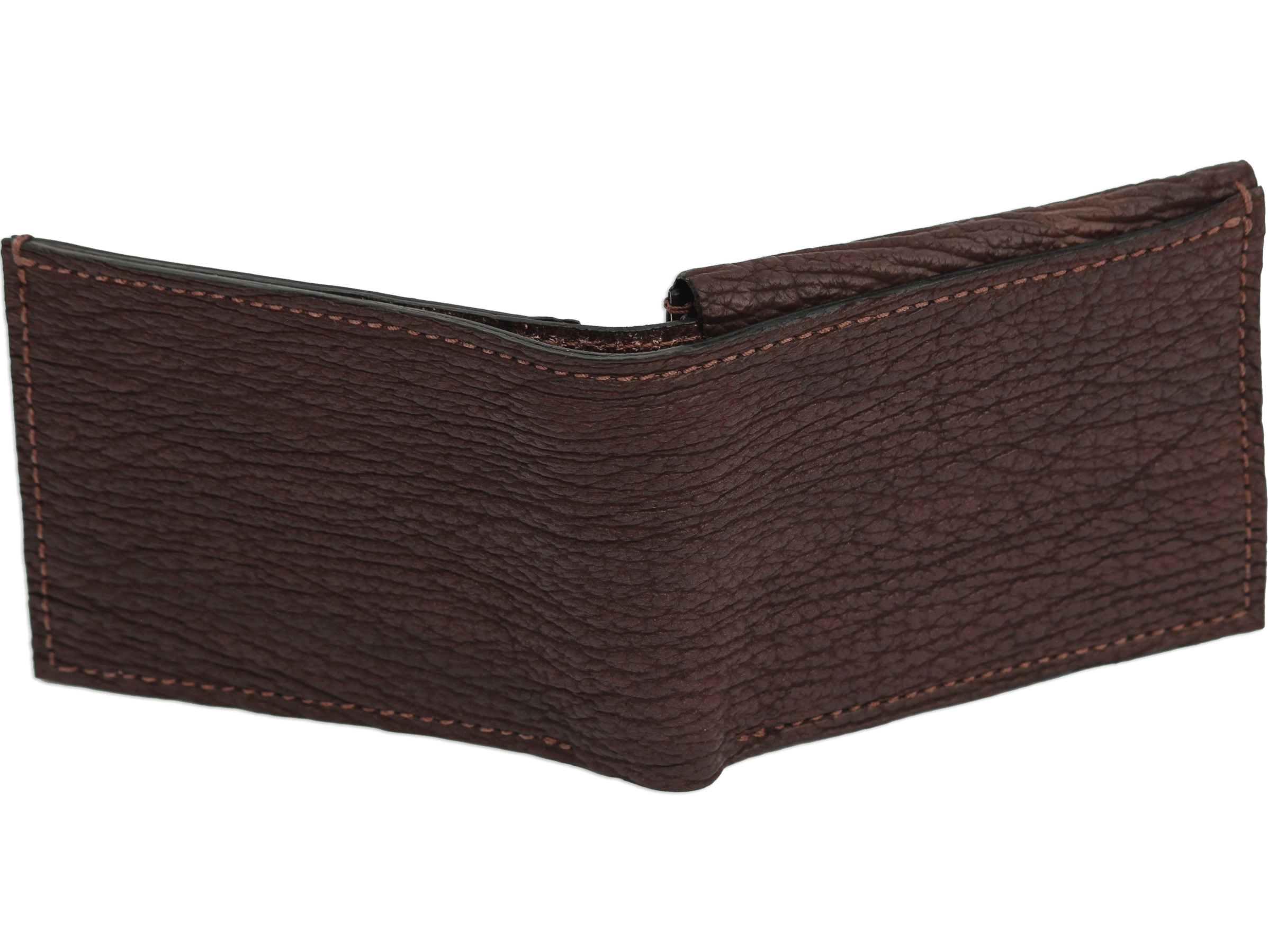 Brown Shark Luxury Designer Exotic Bifold Wallet With Flip Up ID Window