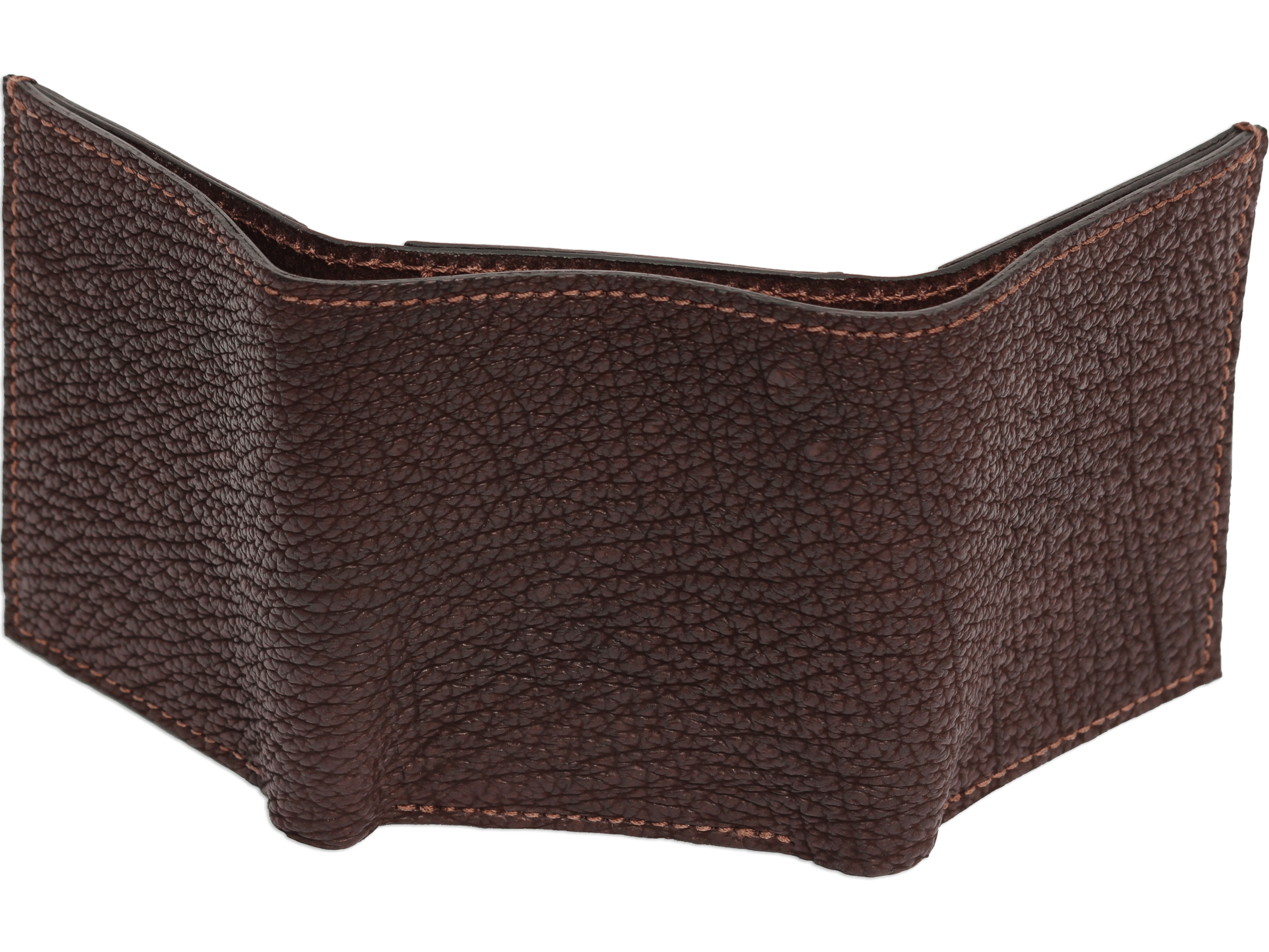 Brown Shark Luxury Designer Exotic Trifold Wallet With ID Window
