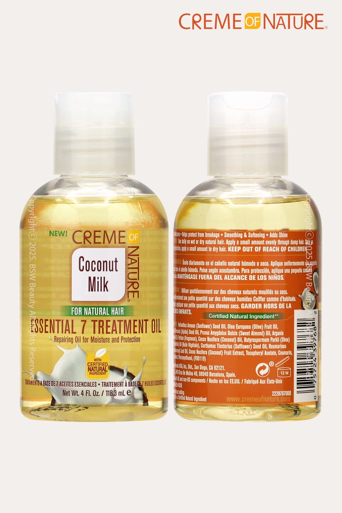 CREME OF NATURE COCONUT MILK ESSENTIAL 7 TREATMENT OIL 4oz