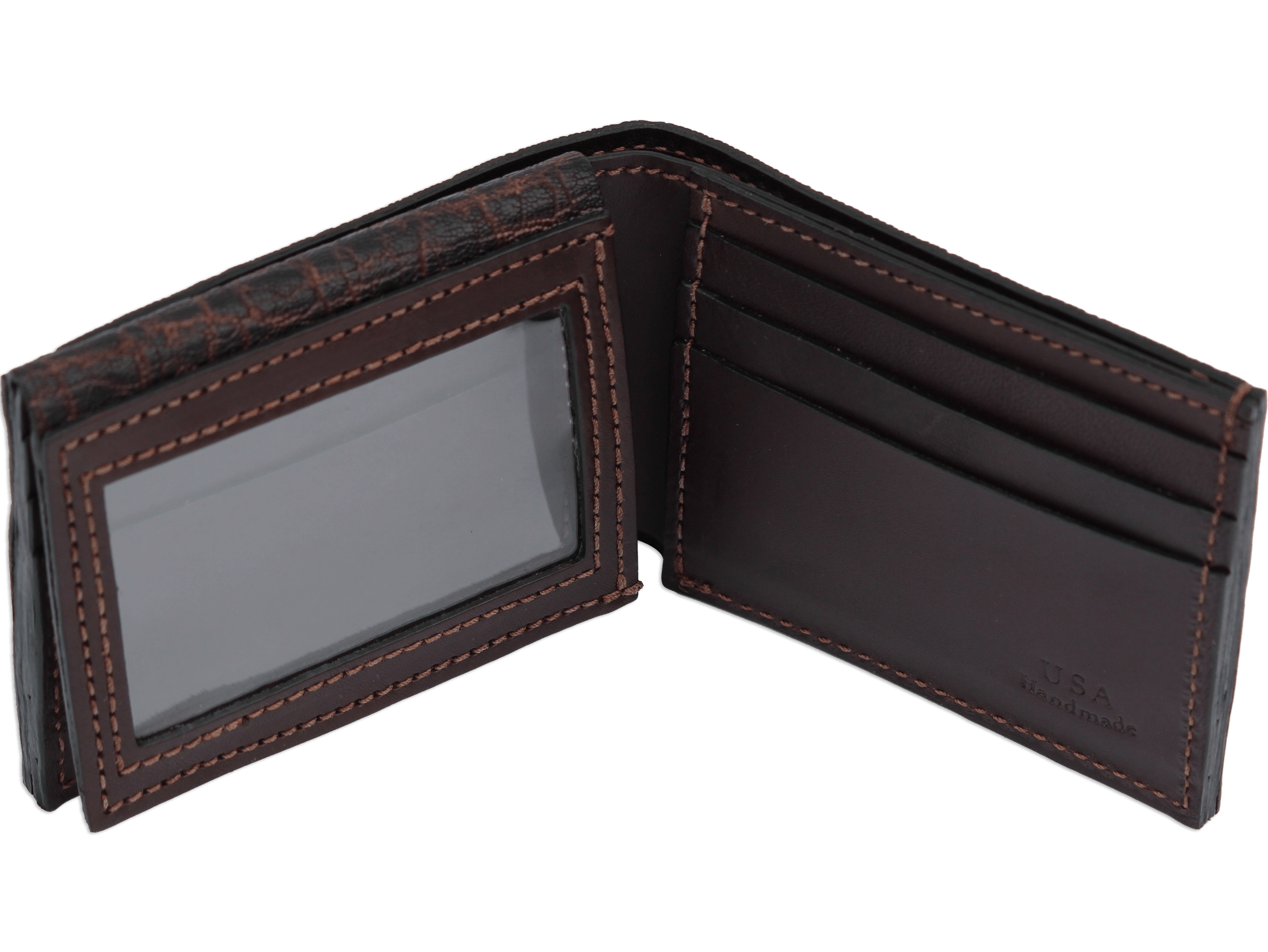 Dragon Fire Elephant Luxury Designer Exotic Bifold Wallet With Flip Up ID Window