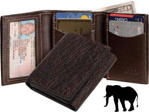 Dragon Fire Elephant Luxury Designer Exotic Trifold Wallet With ID Window
