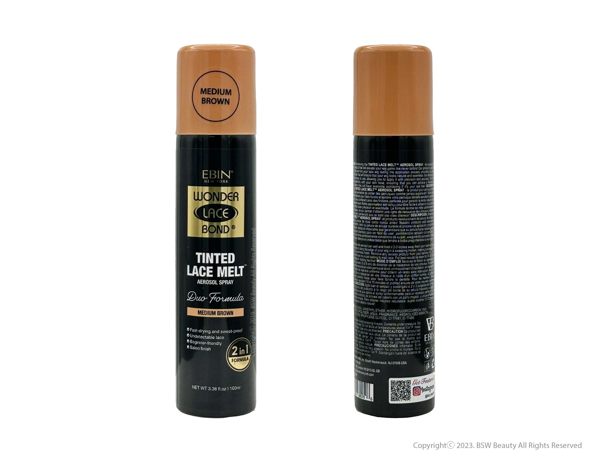EBIN WONDER LACE BOND TINTED LACE DUO FORMULA SPRAY 3.38oz
