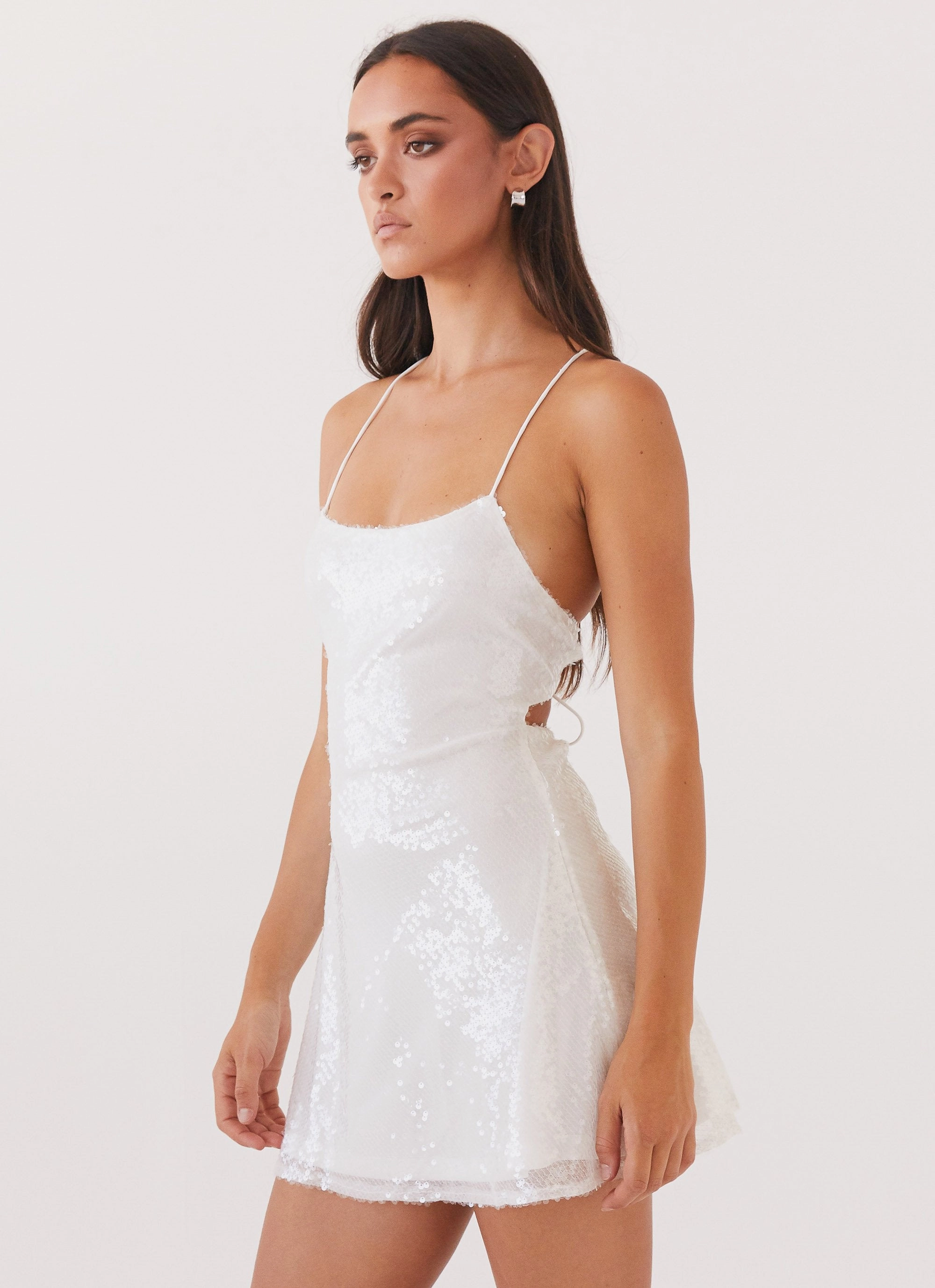 Endless Glow Sequin Mini Dress - White