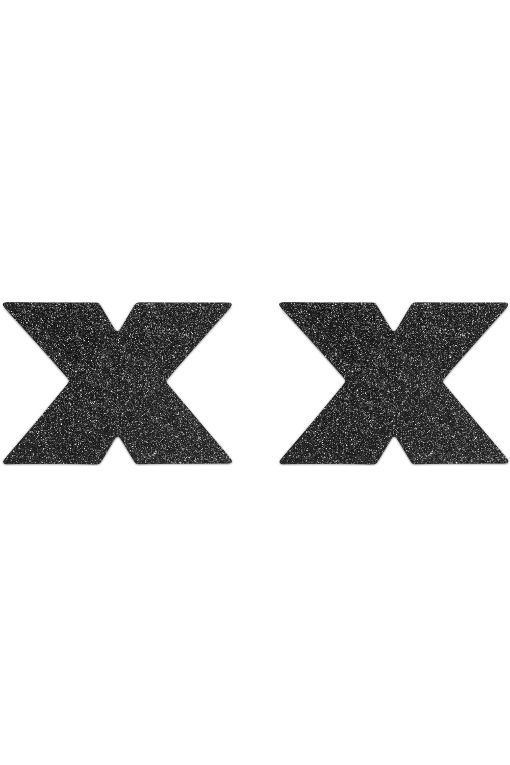 Flash Glitter Cross Pasties Black
