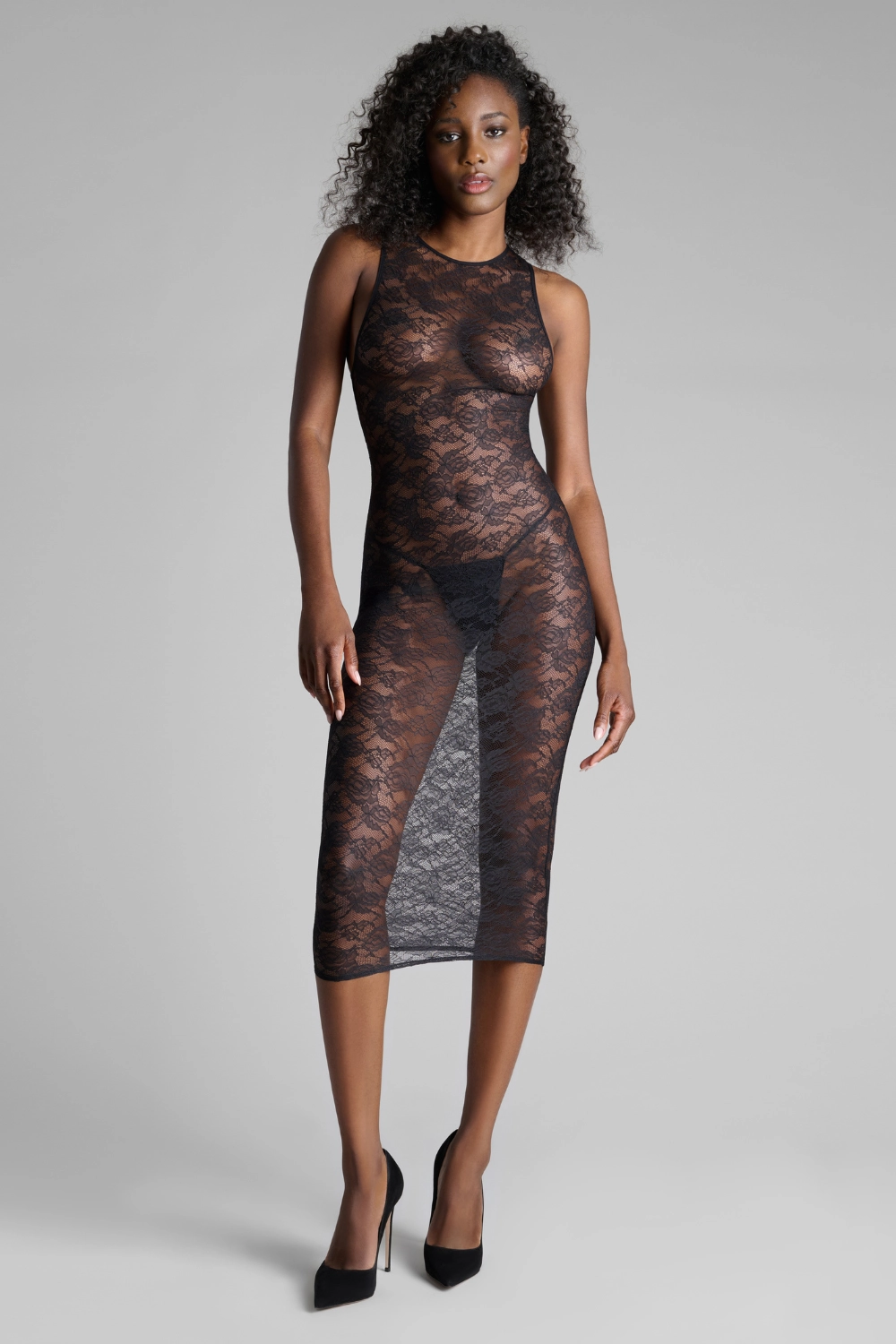 Flashback Lace Sleeveless Midi Dress