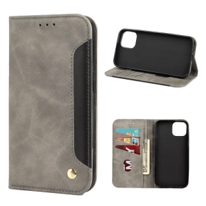 For iPhone 11 Skin Feel Splicing Leather Phone Case