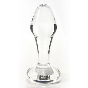 Glass Erotic Play Blue Jewel Anal Plug