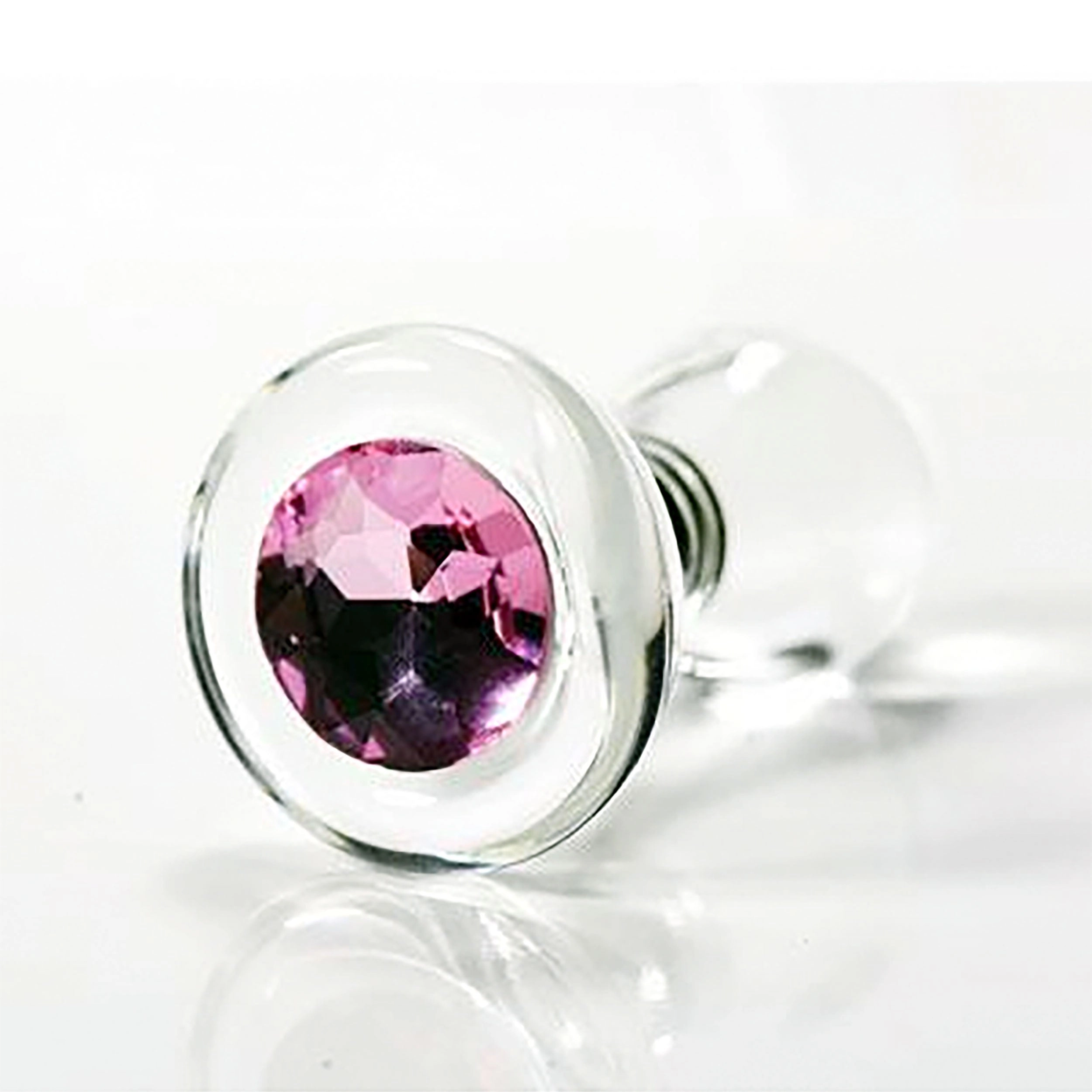Glass Erotic Play Pink Jewel Anal Plug