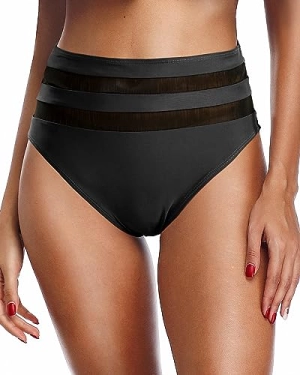 High Waist High Cut Tummy Control Bikini Bottom