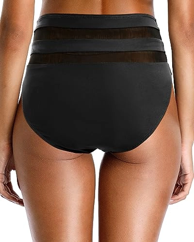 High Waist High Cut Tummy Control Bikini Bottom
