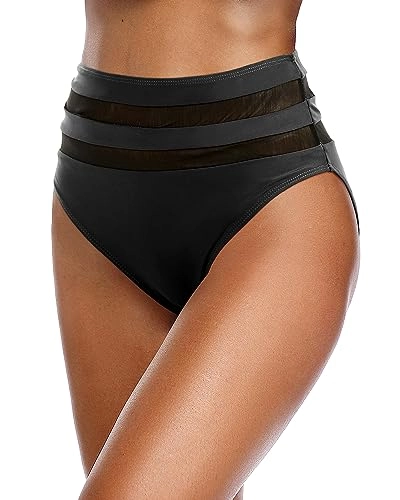 High Waist High Cut Tummy Control Bikini Bottom