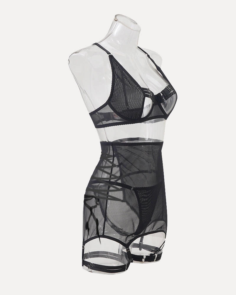 Hollow Out Tops and Skirt Sets with Gloves