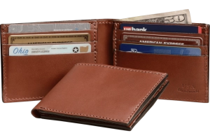 Medium Brown Premium Leather 6 Card Slot Bifold Wallet
