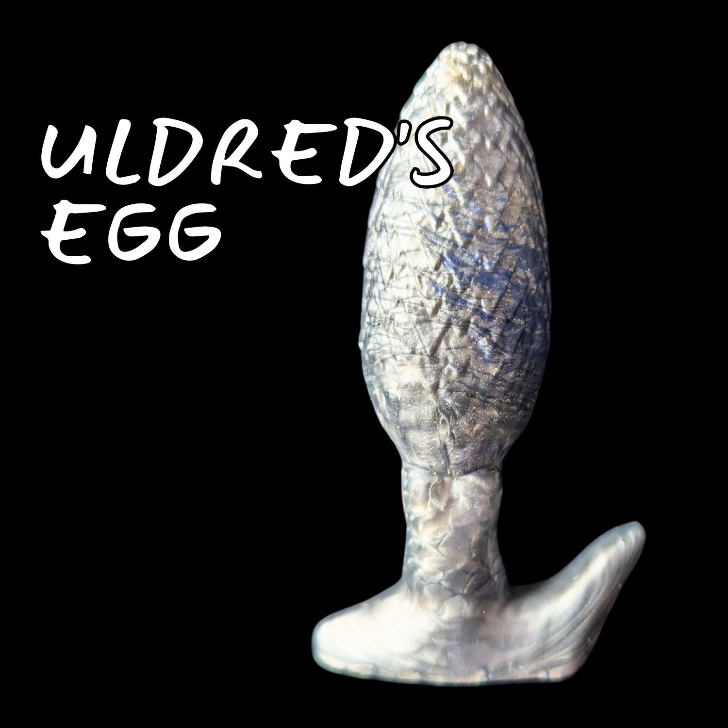 Premade Small Uldred's Egg - Blend Metallic Silver, Kreature Blue, Shimmer Gold - Classic Firmness
