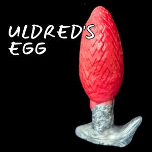 Premade Small Uldred's Egg - Split Metallic Silver and Fire Red - Classic Firmness