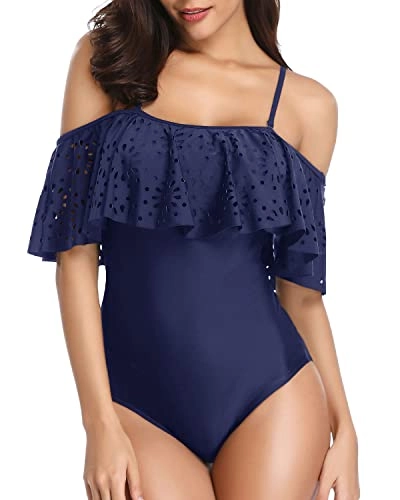 Sexy And Slimming Bathing Suits 1 Piece Swimsuits For Women-Navy Blue