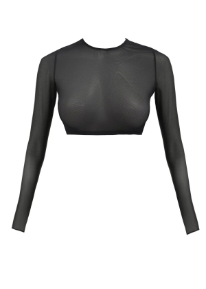 SHEER Crop Top (Black)