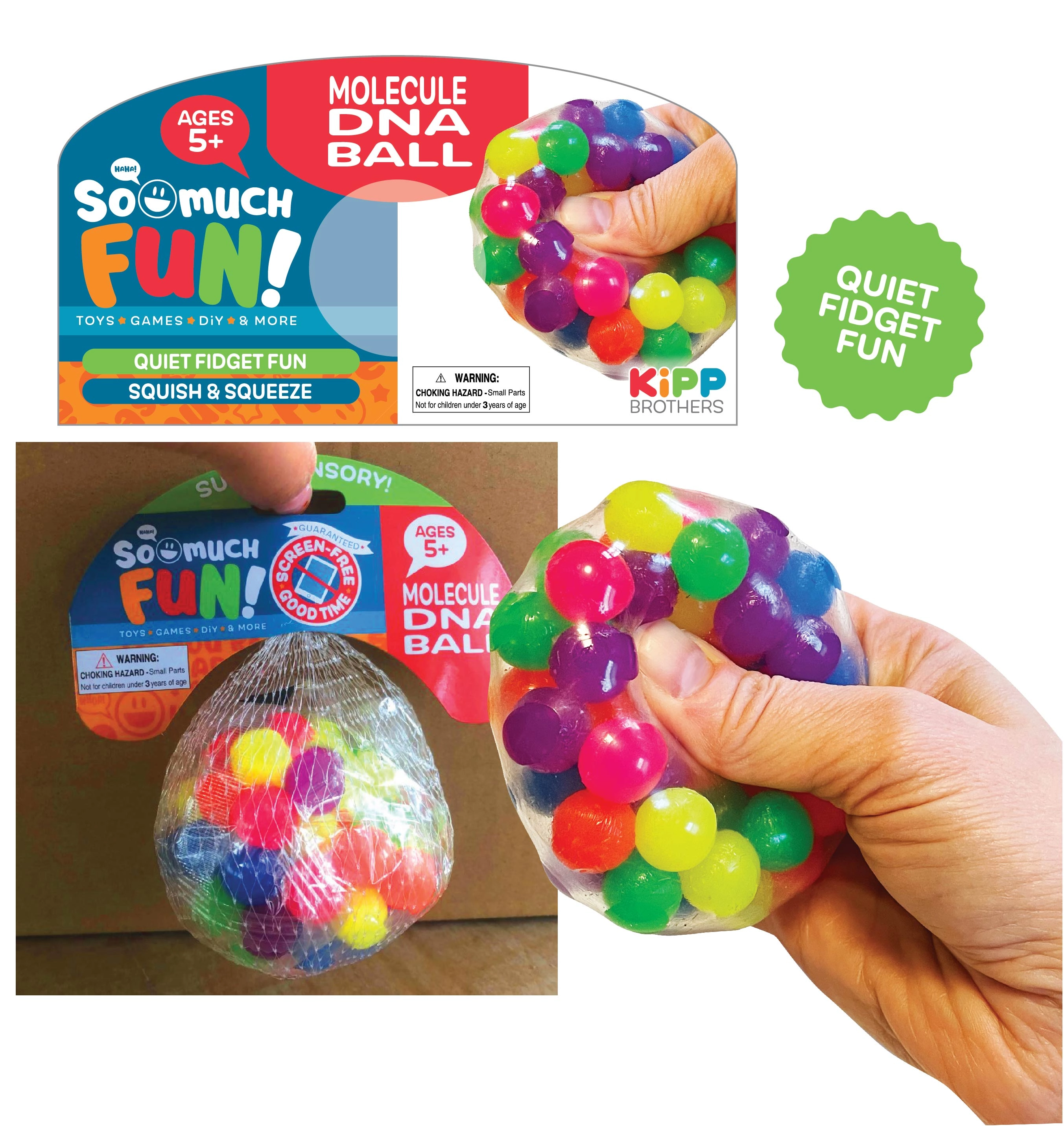 Squish and Squeeze Molecule Ball - 12 Pieces Per Pack 23215
