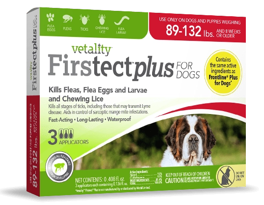 Vetality Firstect Plus Monthly Topical Flea and Tick Treatment for Extra Large Dogs